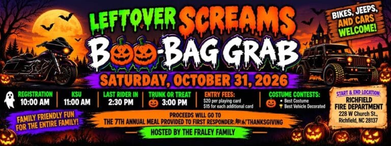 Leftover Screams Boo-Bag Grab car show in Richfield, NC