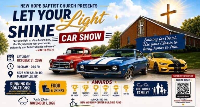 Let Your Light Shine Car Show car show in Marshville, NC