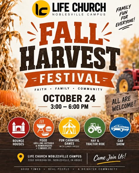 Life Church Fall Harvest Festival car show in Noblesville, IN