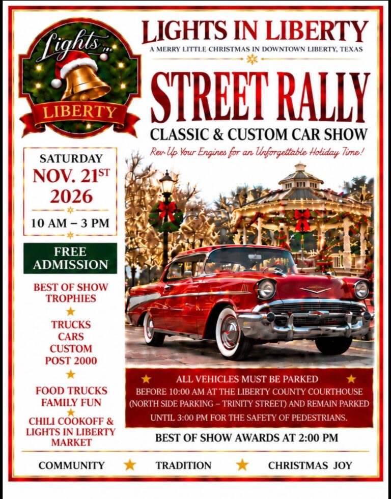 Lights in Liberty Street Rally Classic & Custom Car Show car show in Liberty, TX