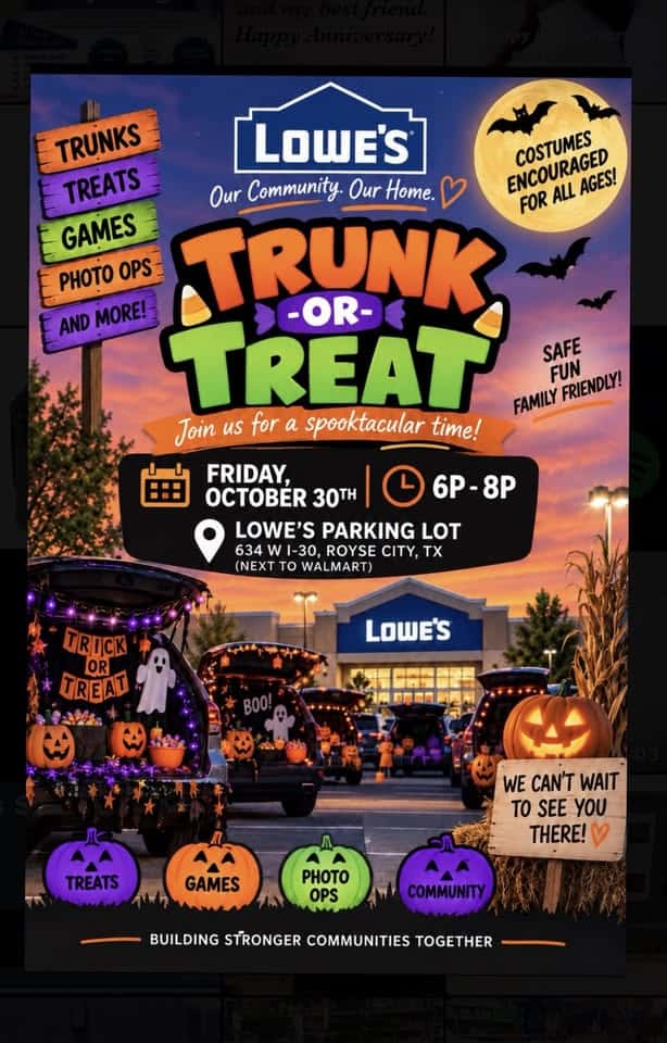 Lowe’s Royse City Trunk-or-Treat car show in Royse City, TX