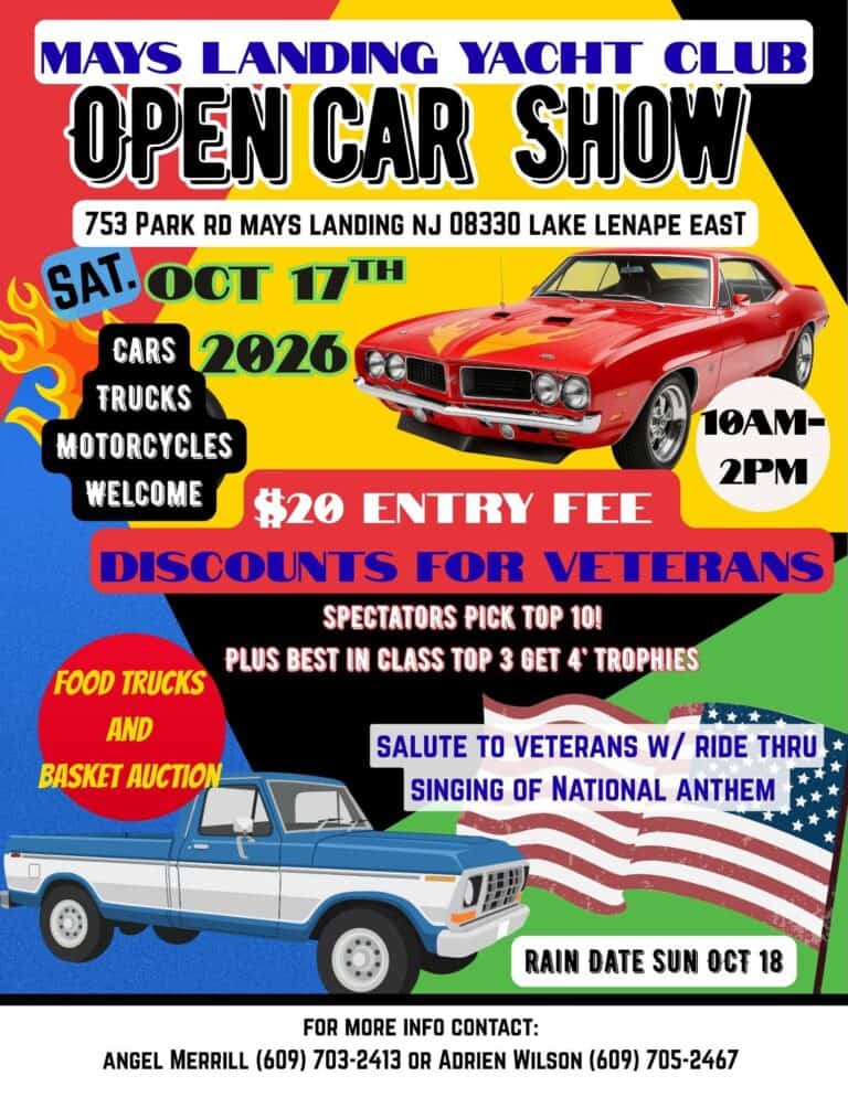 Mays Landing Yacht Club Open Car Show car show in Mays Landing, NJ