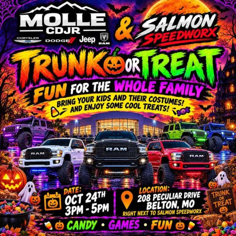 Molle CDJR & Salmon Speedworx Trunk or Treat car show in Belton, MO