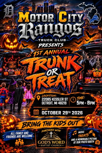 Motor City Rango's Truck Club Trunk Or Treat event at 22085 Kessler St in Detroit, MI
