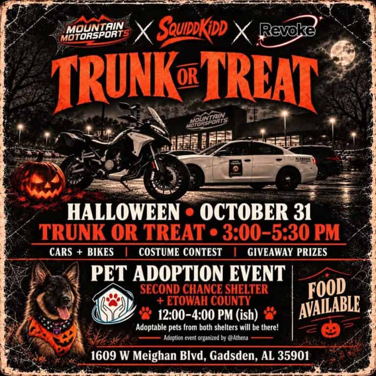 Mountain Motorsports Trunk or Treat car show in Gadsden, AL