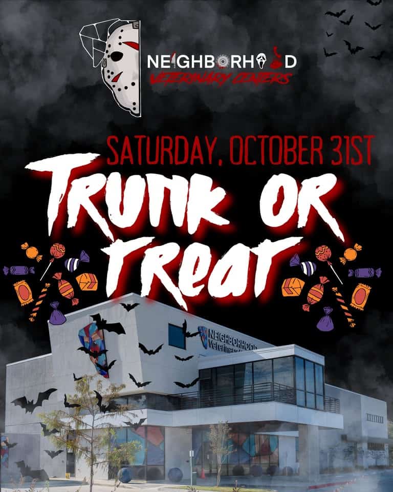 Neighborhood Veterinary Centers Trunk or Treat car show in Nederland, TX