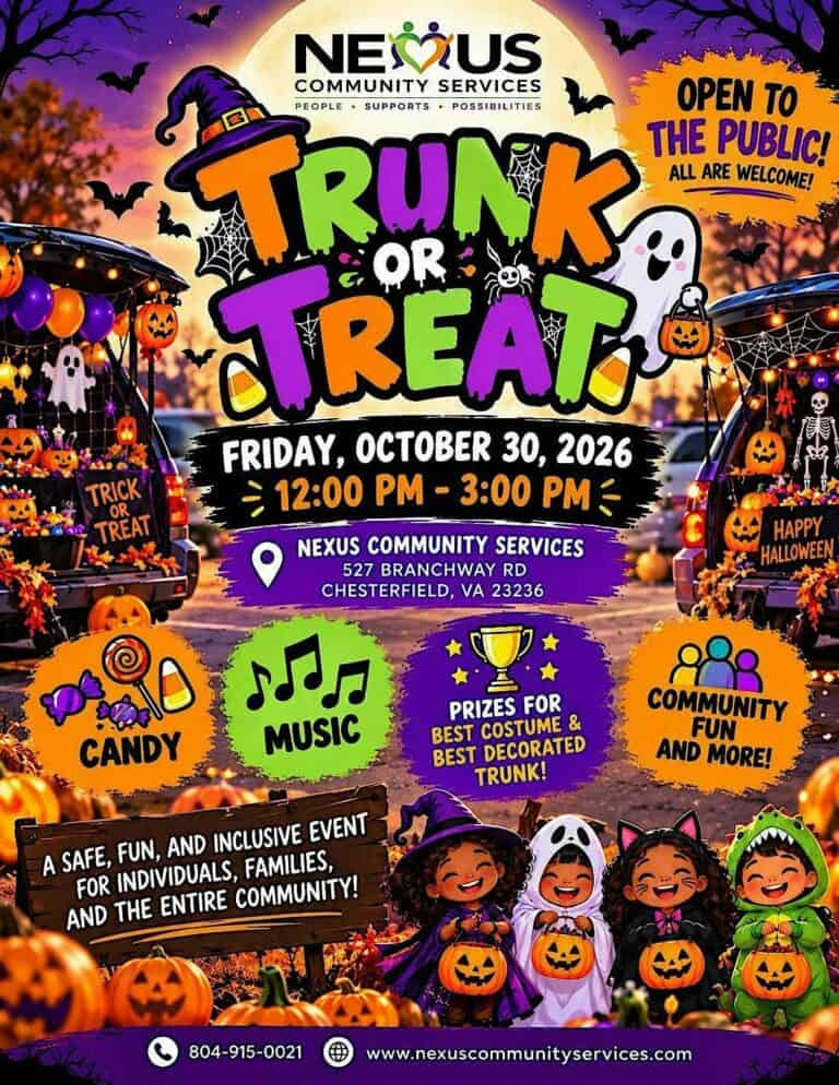 Nexus Community Services Trunk or Treat car show in Chesterfield, VA