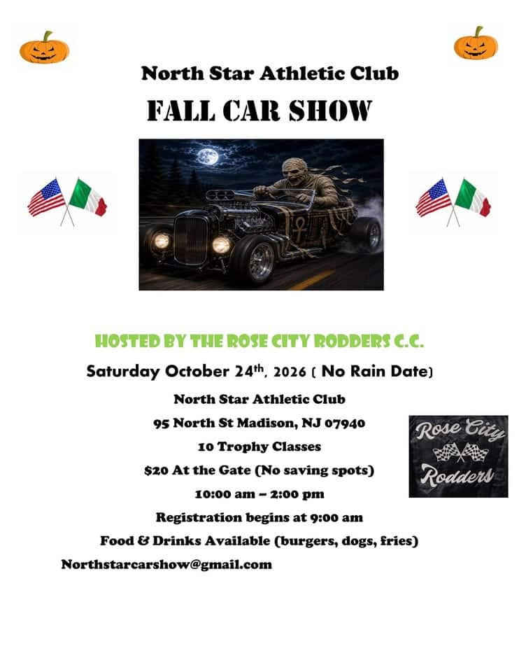 North Star Athletic Club Fall Car Show event at North Star Athletic Club in Madison, NJ