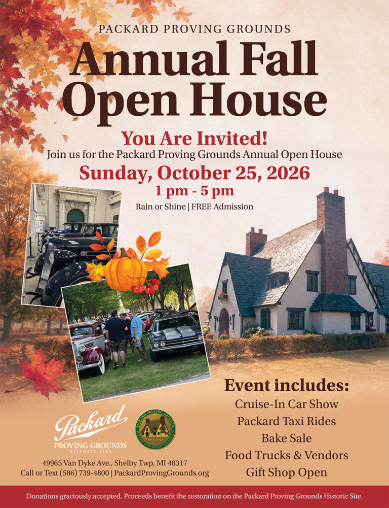 Packard Proving Grounds Annual Fall Open House car show in Shelby Twp, MI