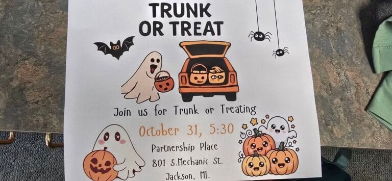 Partnership Place Trunk or Treat car show in Jackson, MI