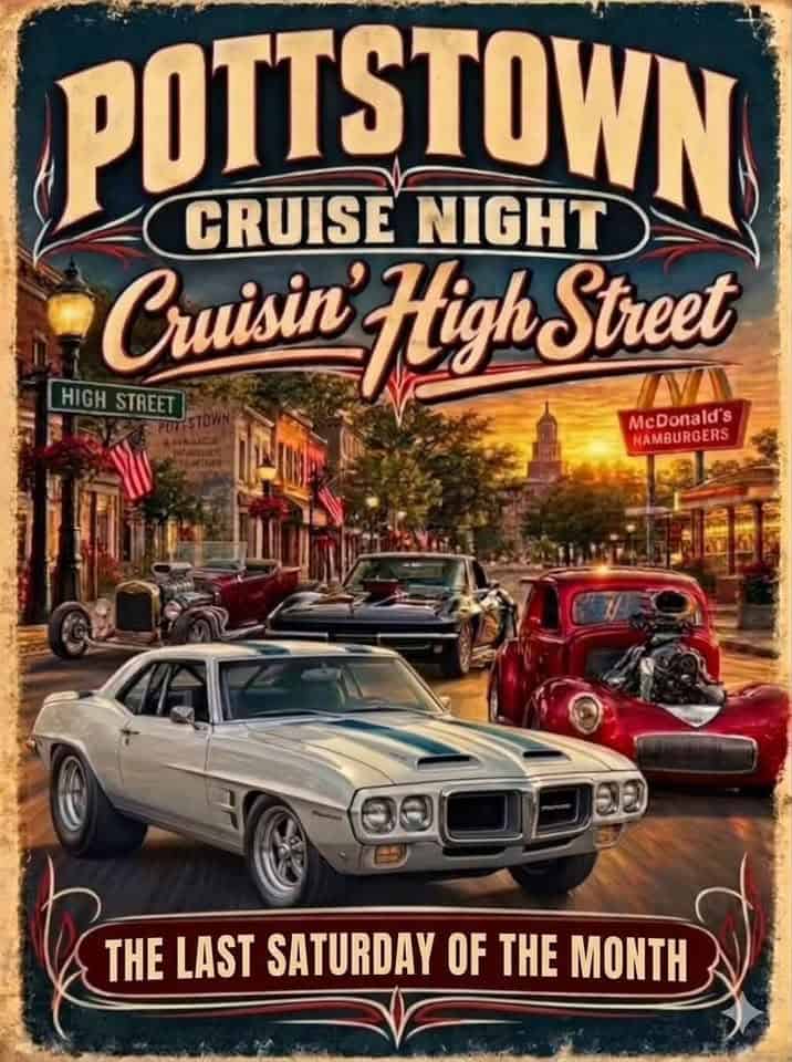 Pottstown Cruise Night Cruisin’ High Street car show in Pottstown, PA