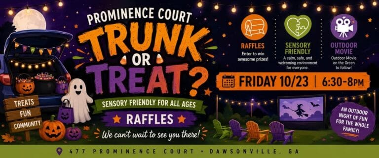 Prominence Court Trunk or Treat car show in Dawsonville, GA
