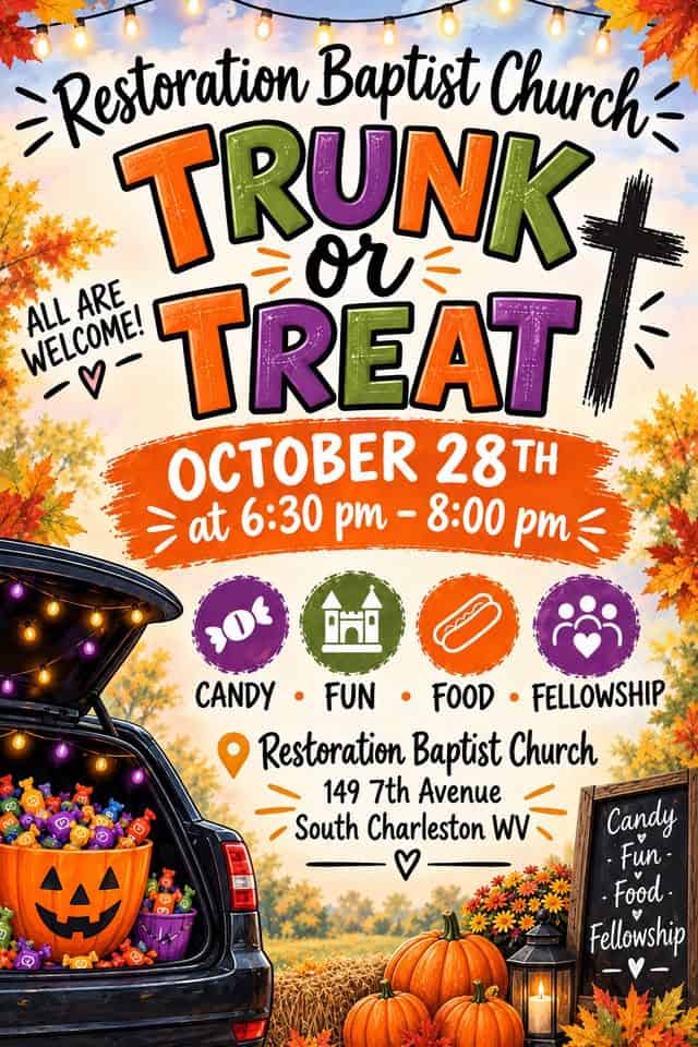 Restoration Baptist Church Trunk or Treat car show in South Charleston, WV