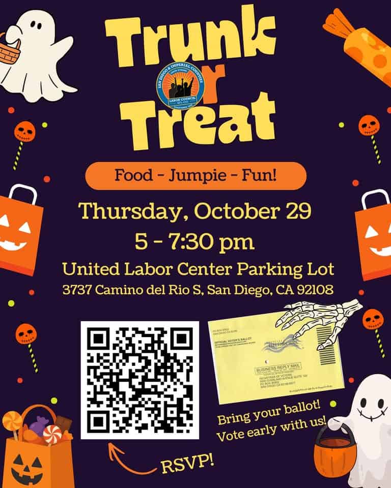 San Diego And Imperial Counties Labor Council Trunk Or Treat car show in San Diego, CA