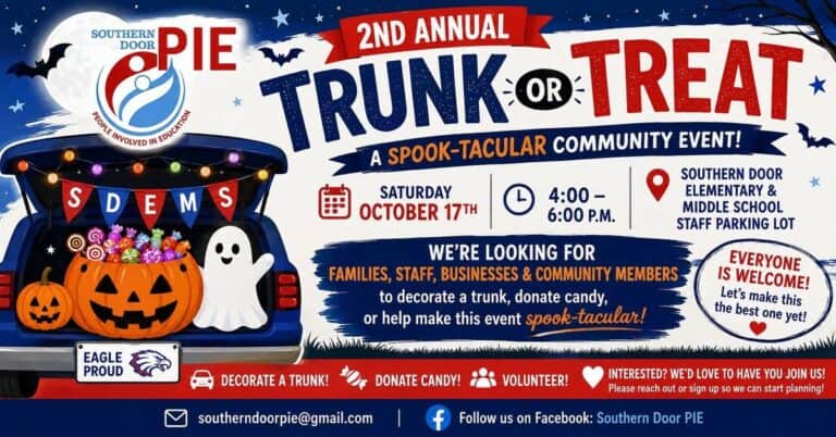 Southern Door PIE 2nd Annual Trunk or Treat car show in Sturgeon Bay, WI