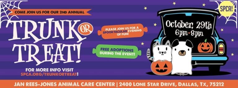 SPCA of Texas Trunk or Treat event at Jan Rees-Jones Animal Care Center in Dallas, TX