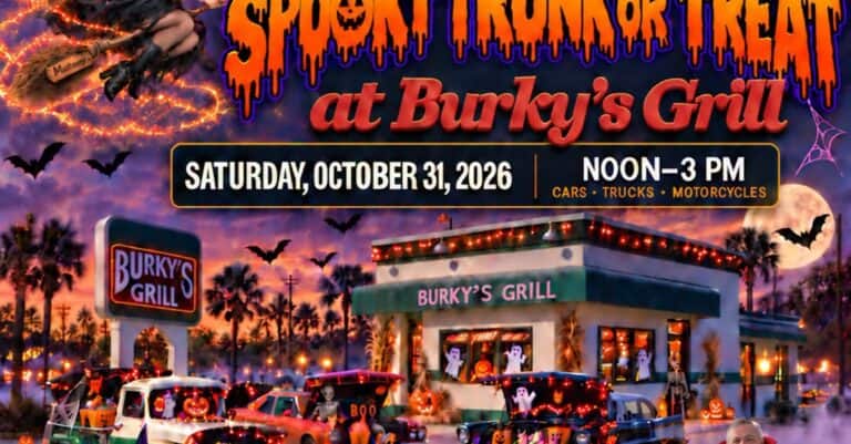 Spooky Trunk or Treat at Burky’s Grill car show in Myrtle Beach, SC