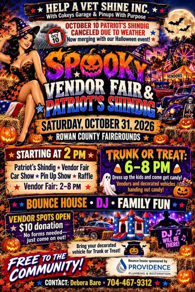 Spooky Vendor Fair & Patriot’s Shindig car show in Salisbury, NC