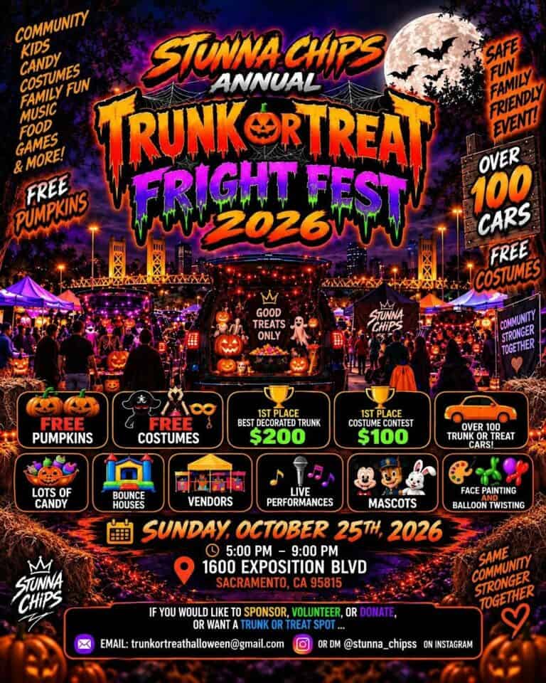 Stunna Chips Annual Trunk or Treat Fright Fest car show in Sacramento, CA