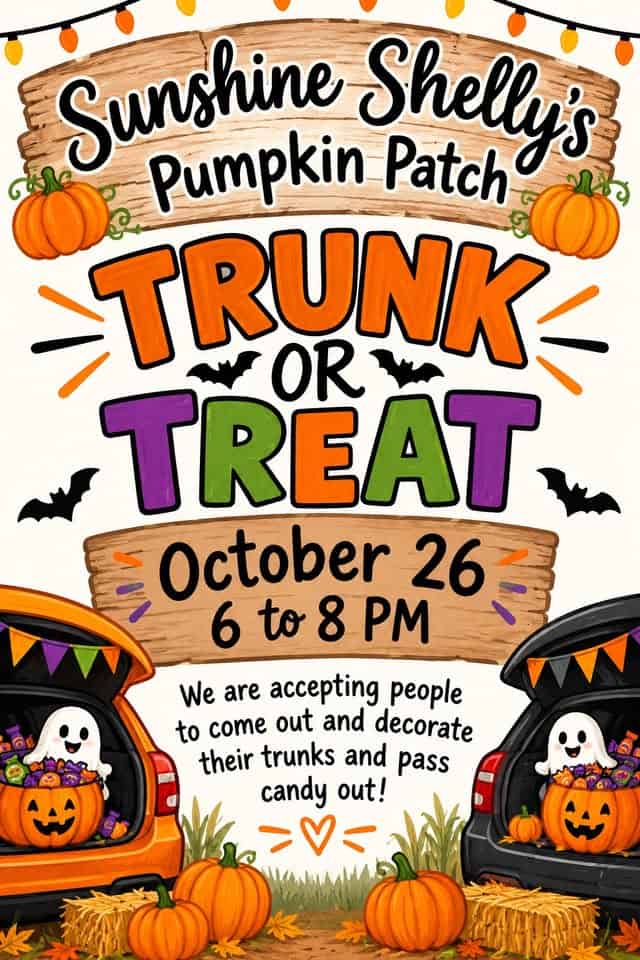 Sunshine Shelly’s Pumpkin Patch Trunk or Treat car show in Shawnee, OK
