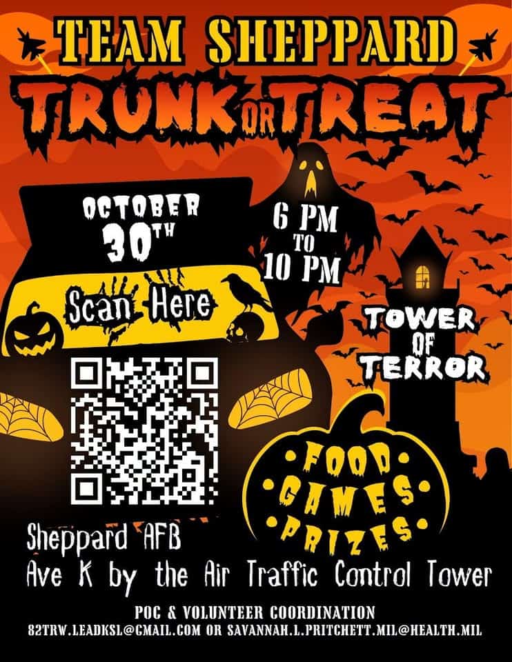 Team Sheppard Trunk or Treat car show in Sheppard AFB, TX