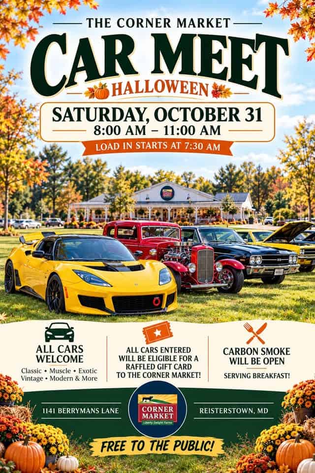 The Corner Market Car Meet Halloween car show in Reisterstown, MD