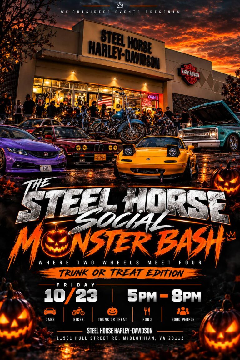 The Steel Horse Social Monster Bash car show in Midlothian, VA