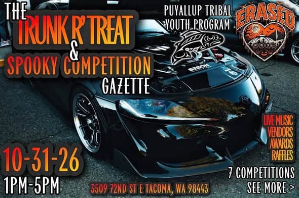 The Trunk R’Treat & Spooky Competition Gazette car show in Tacoma, WA