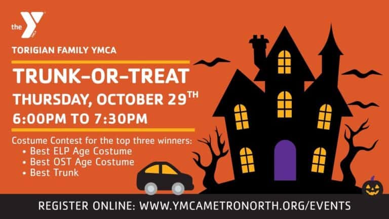 Torigian Family YMCA Trunk-Or-Treat car show in Peabody, MA