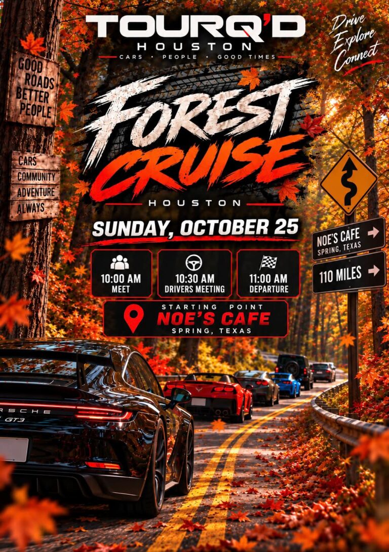 Tour’d Houston Forest Cruise car show in Spring, TX