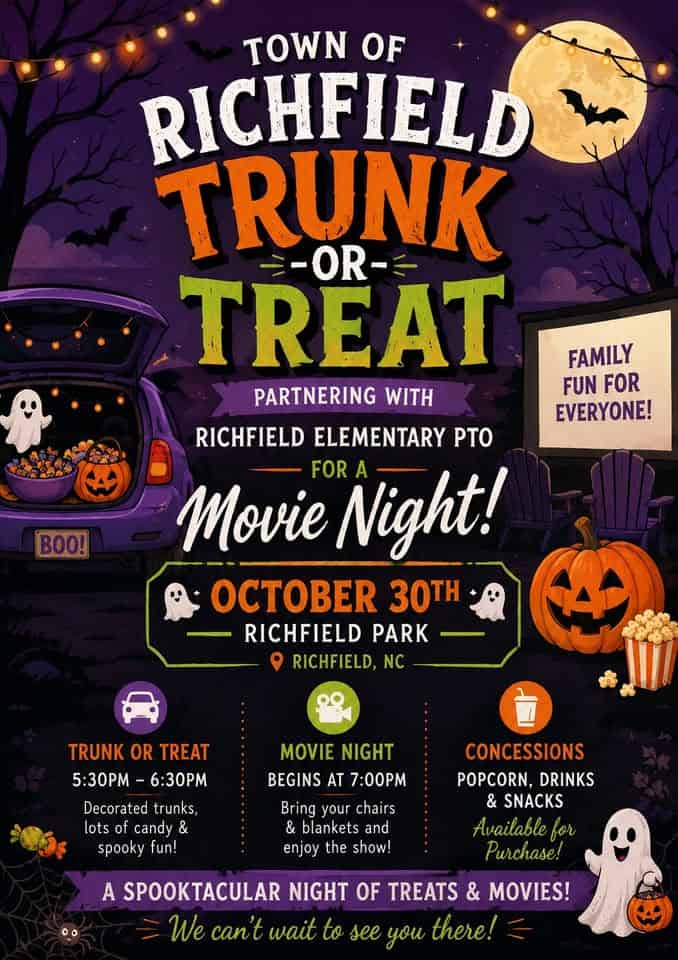 Town of Richfield Trunk or Treat car show in Richfield, NC