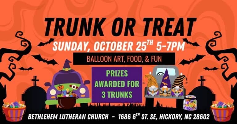 Trunk or Treat at Bethlehem Lutheran Church car show in Hickory, NC