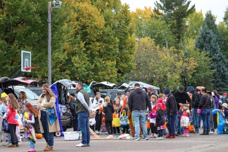 Trunk or Treat at Saint Joseph Catholic School car show in West Saint Paul, MN