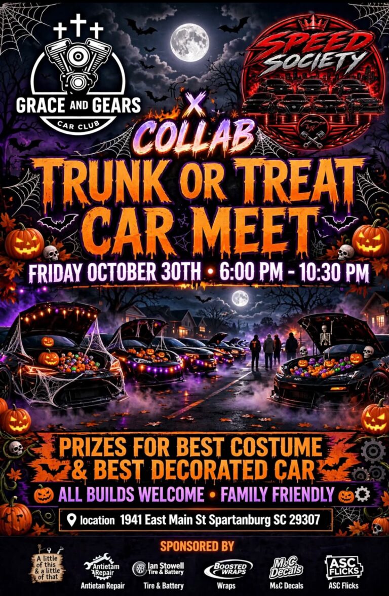 Trunk Or Treat Car Meet At Grace And Gears Car Club car show in Spartanburg, SC