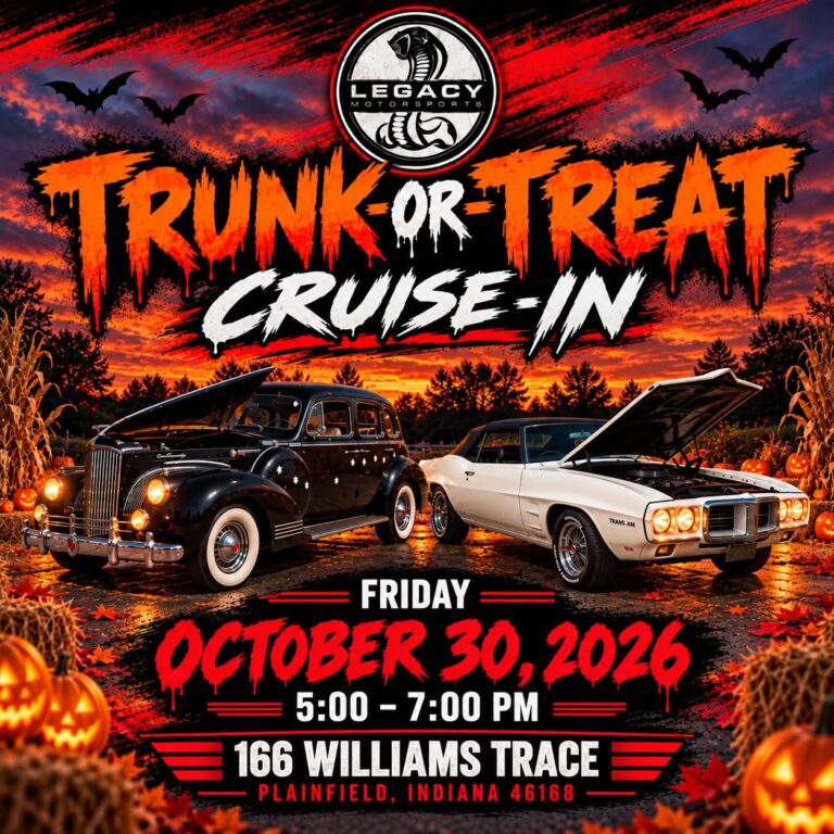 Trunk Or Treat Cruise-In At Legacy Motorsports car show in Plainfield, IN