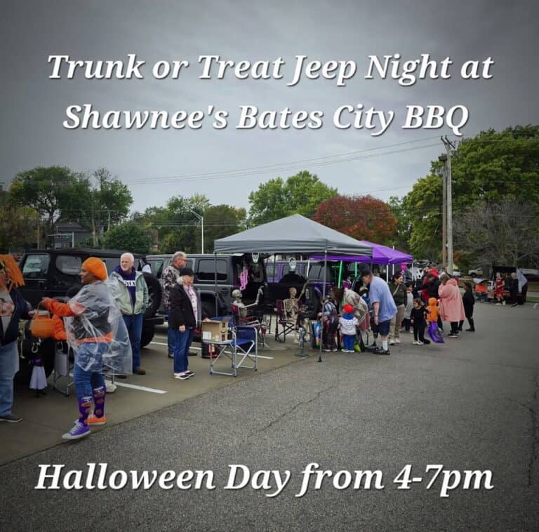 Trunk or Treat Jeep Night at Shawnee’s Bates City BBQ car show in Shawnee, KS
