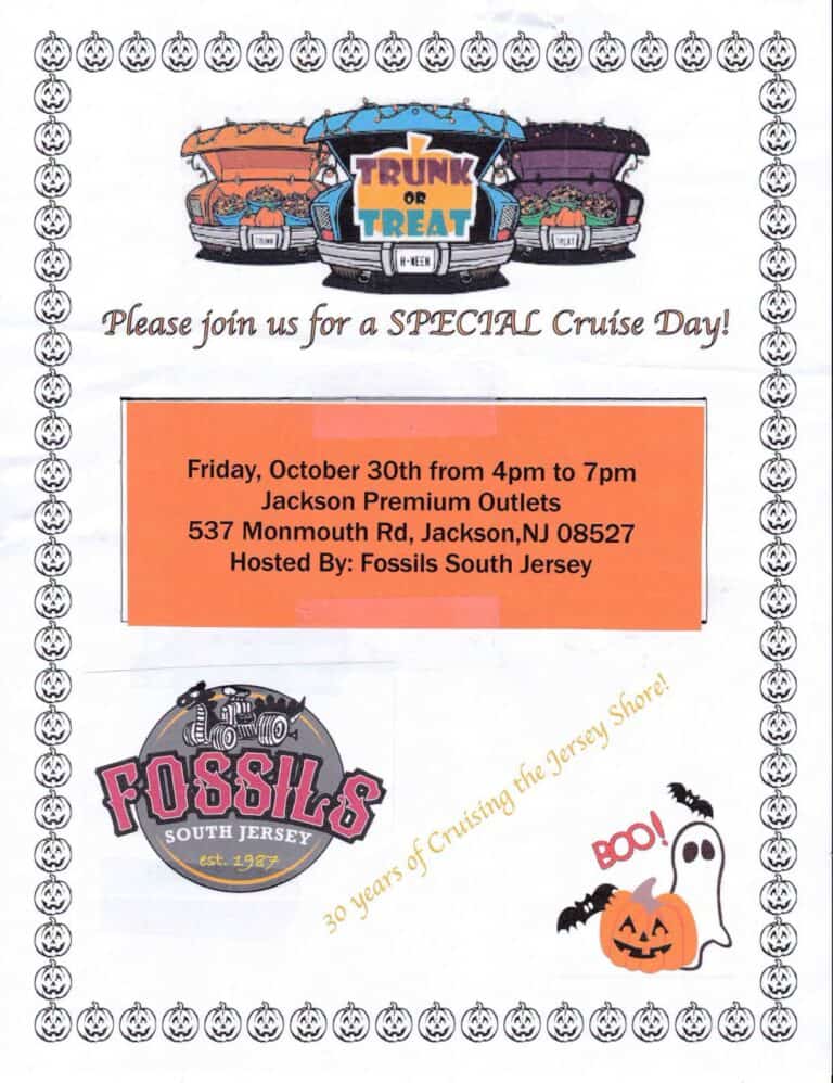 Trunk or Treat Special Cruise Day car show in Jackson, NJ