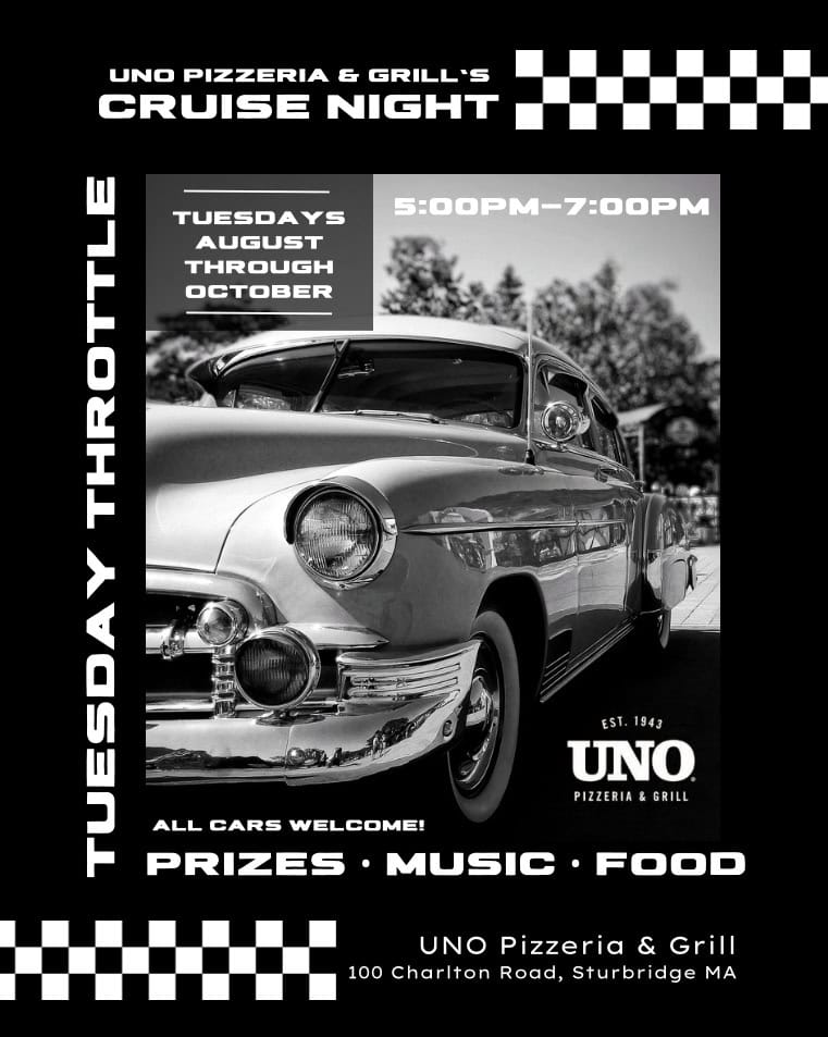 Tuesday Throttle Cruise Night car show in Sturbridge, MA