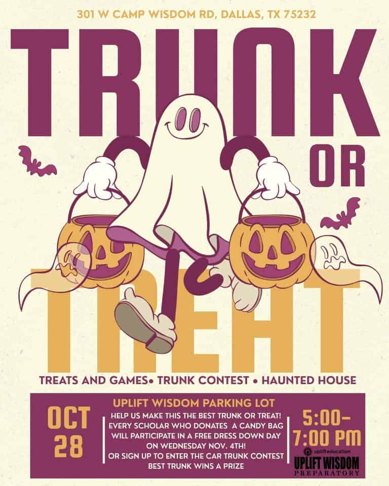 Uplift Wisdom Preparatory Trunk or Treat car show in Dallas, TX