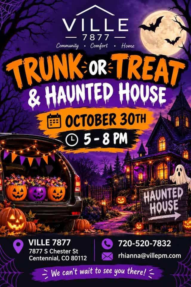 Ville 7877 Trunk or Treat & Haunted House car show in Centennial, CO