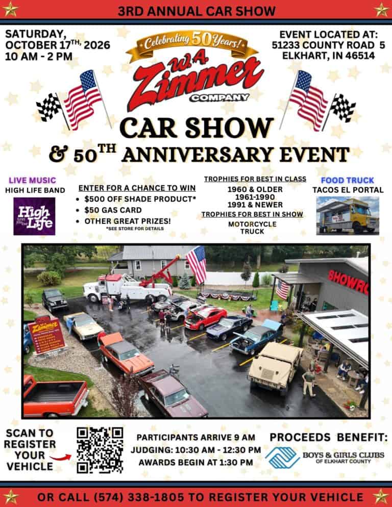 W.A. Zimmer Company’s 3rd Annual Car Show and 50th Anniversary Celebration car show in Elkhart, IN