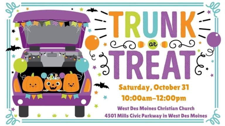 West Des Moines Christian Church Trunk or Treat car show in West Des Moines, IA