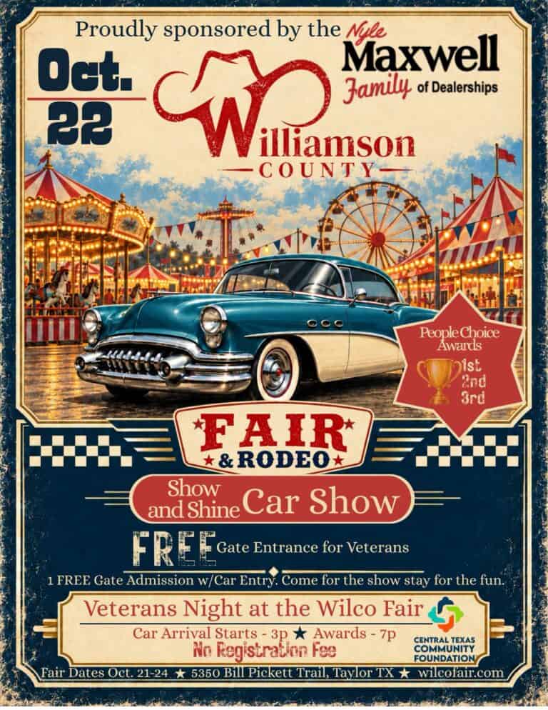 Williamson County Fair & Rodeo Show and Shine Car Show car show in Taylor, TX