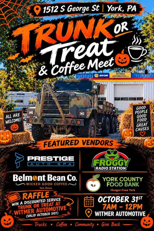 Witmer Automotive Trunk or Treat Coffee Meet car show in York, PA