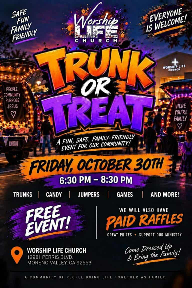 Worship Life Church Trunk or Treat car show in Moreno Valley, CA