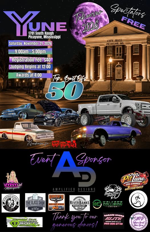 Yune Takeover car show in Picayune, MS