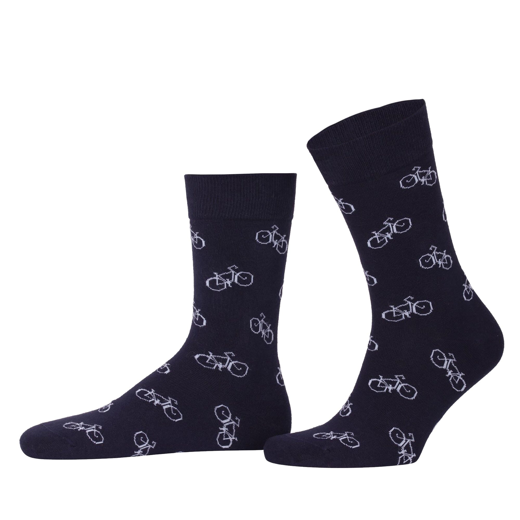Opi&Max – Økologiske Herre Strømper Bomuld Cykelmotiv – Navy   41-