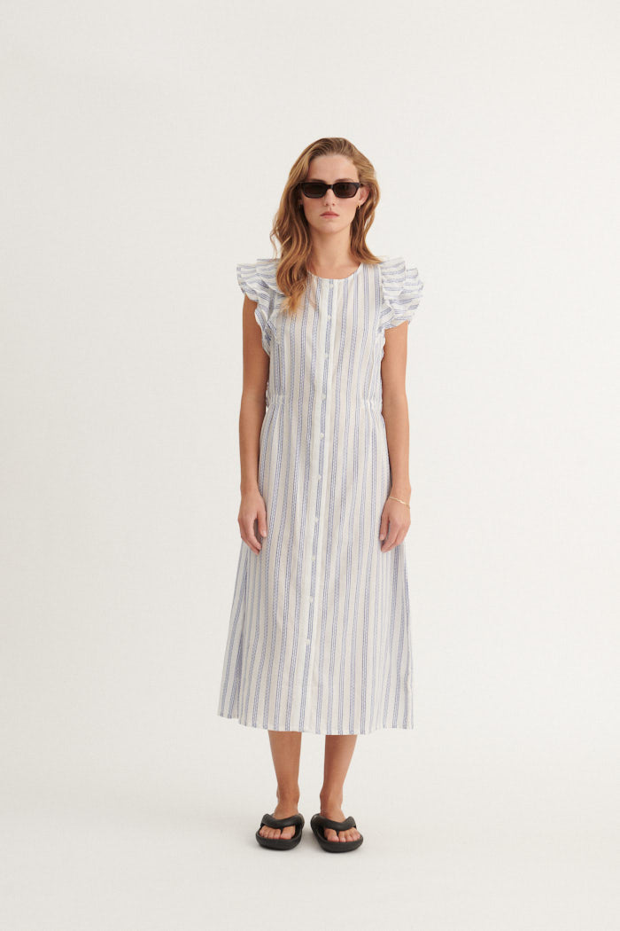 Ada Dress – True navy / whisper white   – 100% Cotton (Organic GOTS) – Kjoler
