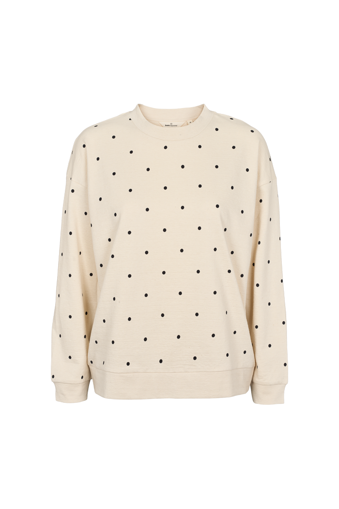Anneli Oversized LS Sweat – Birch/Black   – 100% Cotton (Organic GOTS) – T-shirts