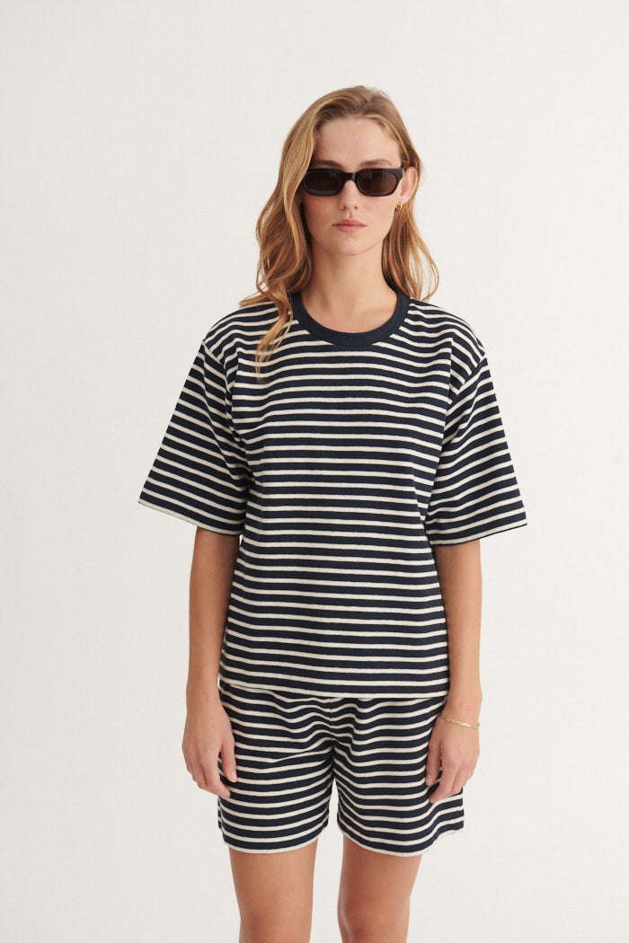 Anneli Oversized Tee – Sky captain / birch   – 100% Cotton (Organic GOTS) – T-shirts